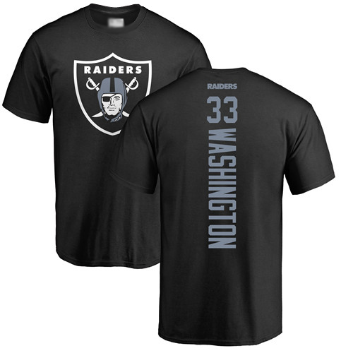 Men Oakland Raiders Black DeAndre Washington Backer NFL Football #33 T Shirt->nfl t-shirts->Sports Accessory